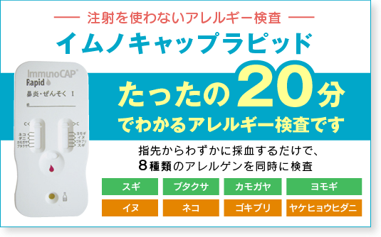 20分で結果がわかるアレルギー検査｜薩摩川内市のかみむら耳鼻咽喉科